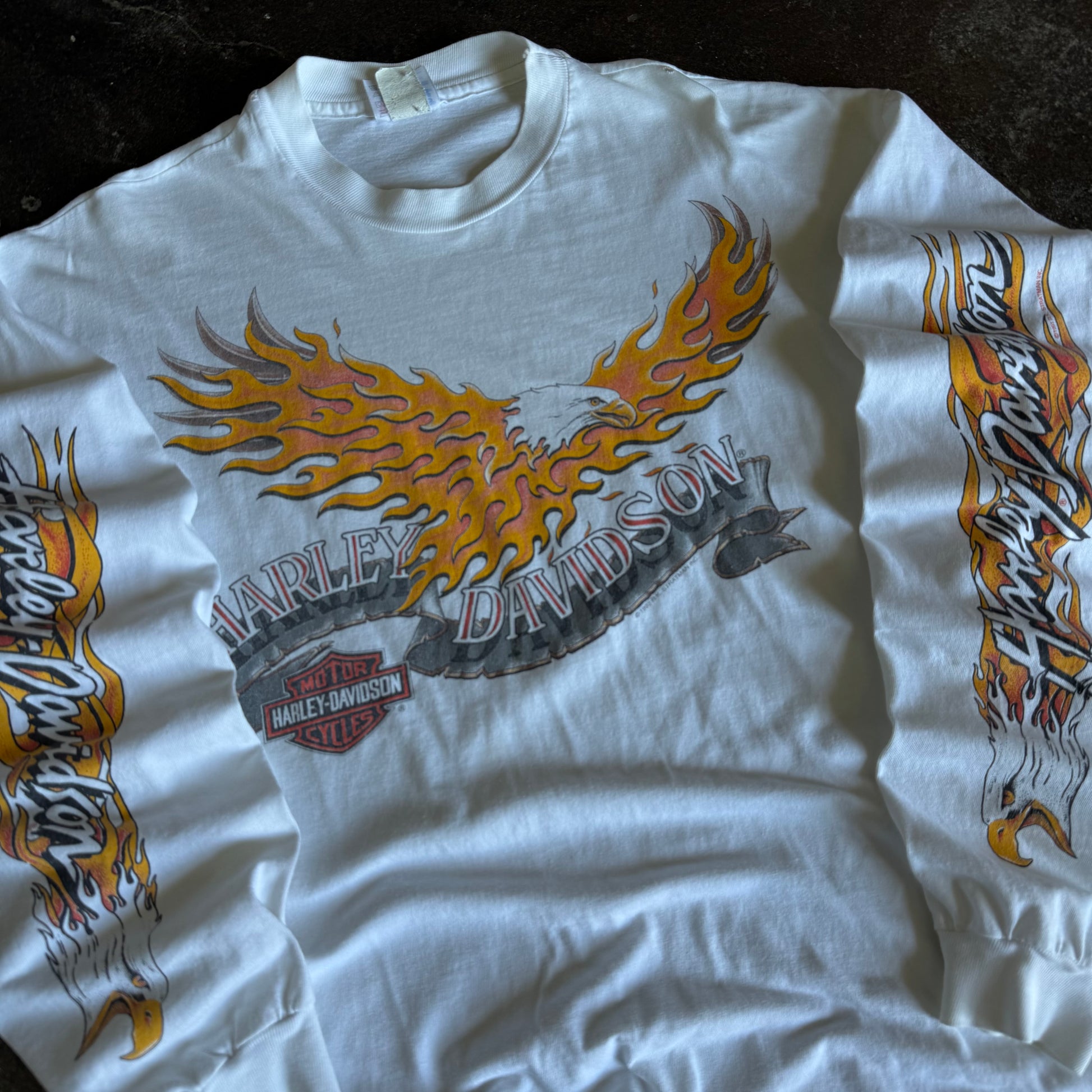 90’s Harley Flaming Eagle Longsleeve Tee (XL)
