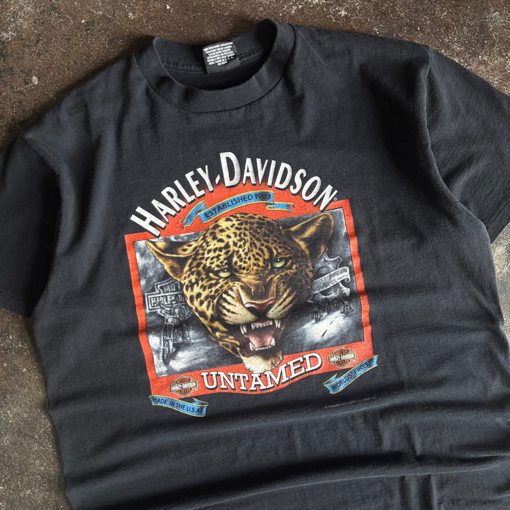 90’s Harley 3D Emblem Untamed Leopard Tee (XL)