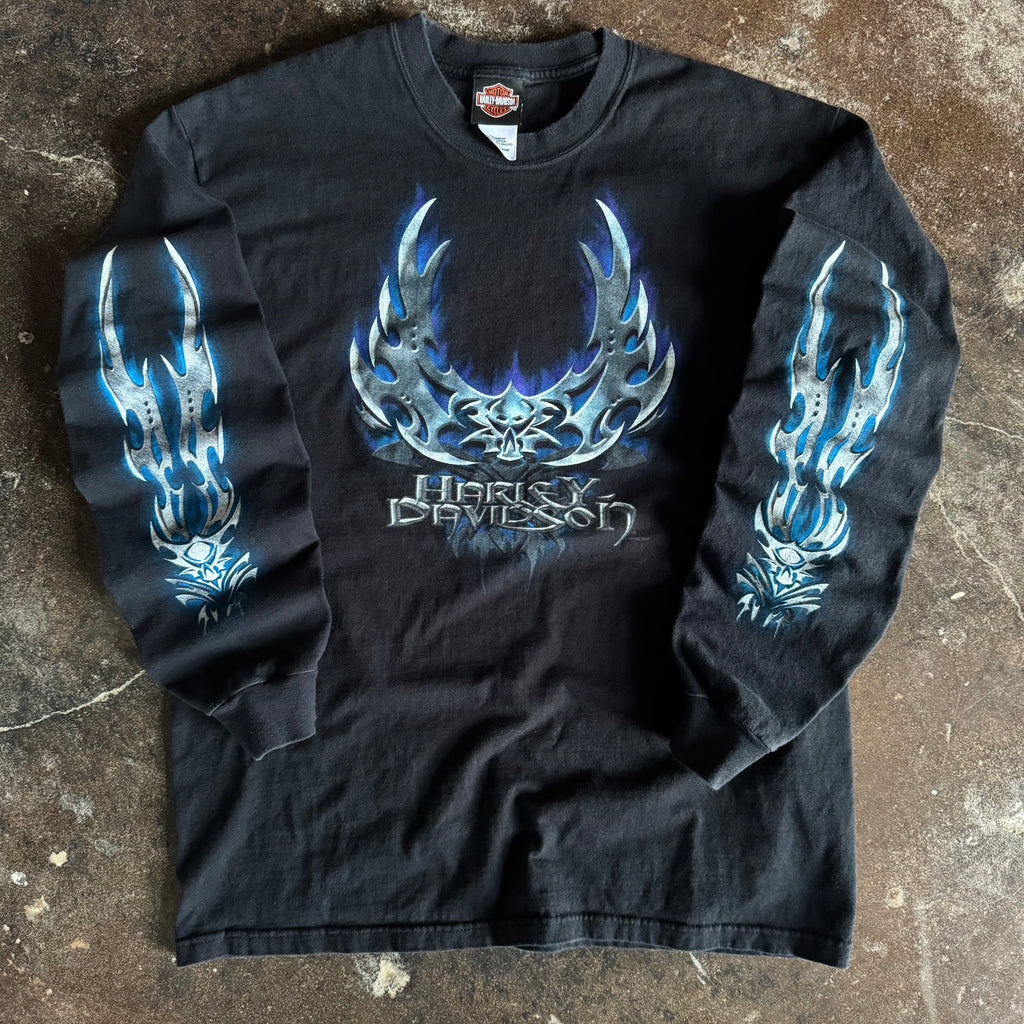 Y2K Harley Flaming Razors Daytona Longsleeve (L)