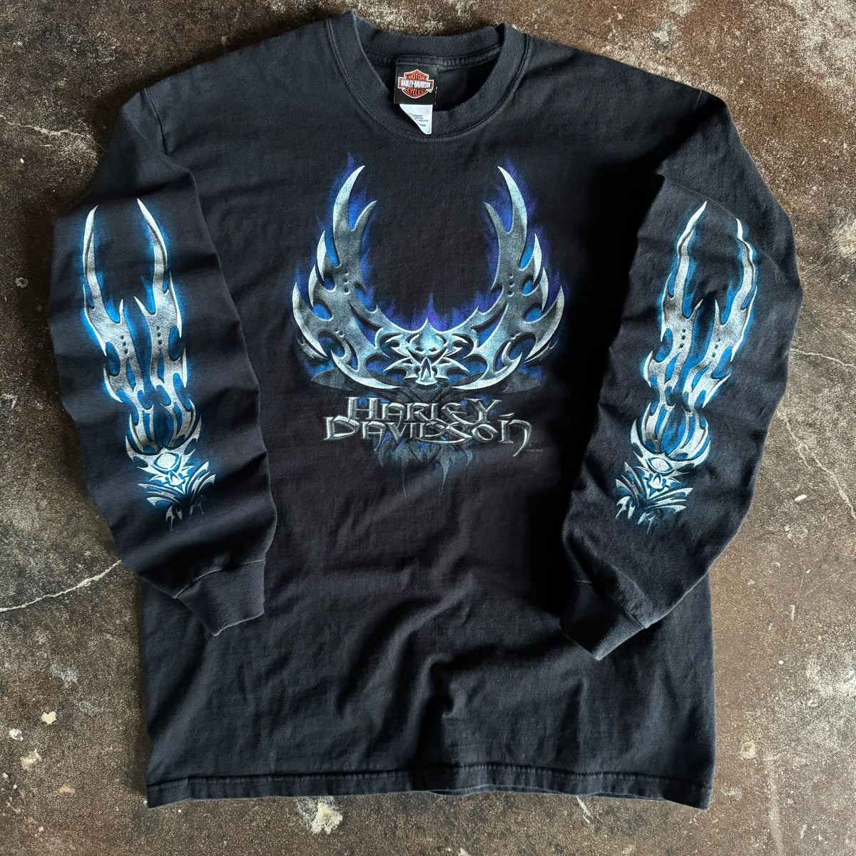 Y2K Harley Flaming Razors Daytona Longsleeve (L)