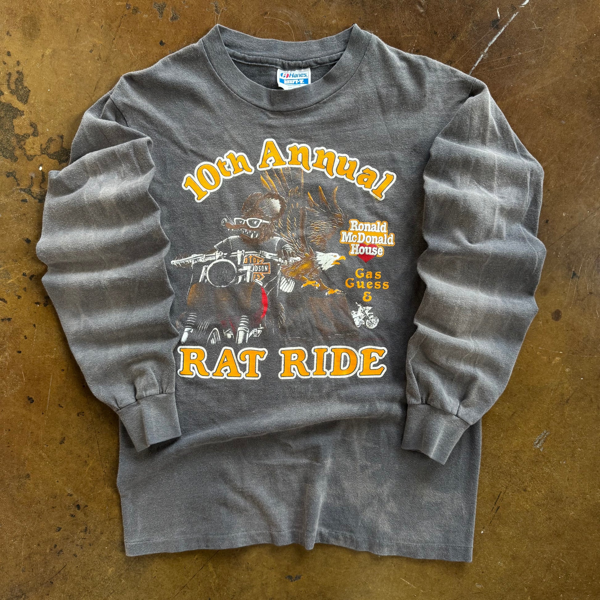 80’s Harley Rat Ride Sun Faded Long Sleeve (M)