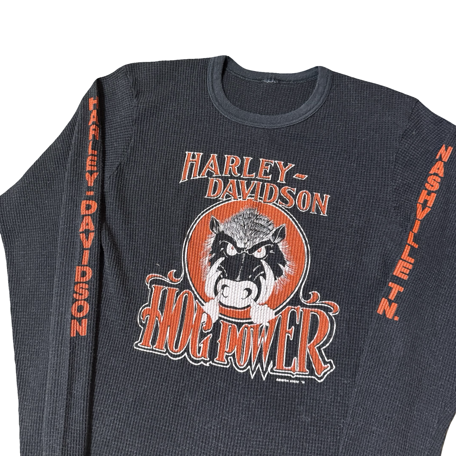80’s Harley Hog Power Thermal Longsleeve Tee Size L