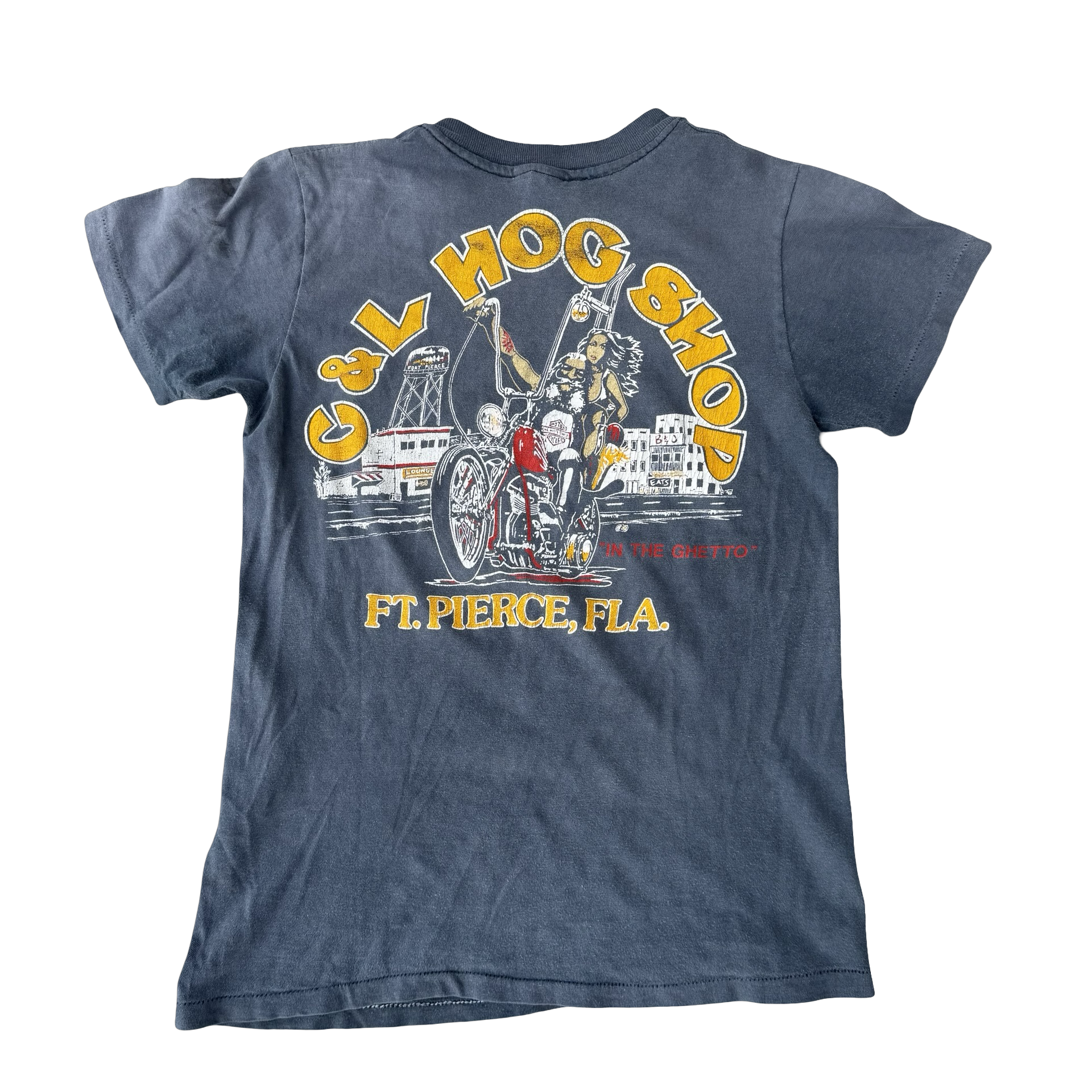 80’s Harley Smoke ‘Em Skull Pile Tee Sun Faded Size S