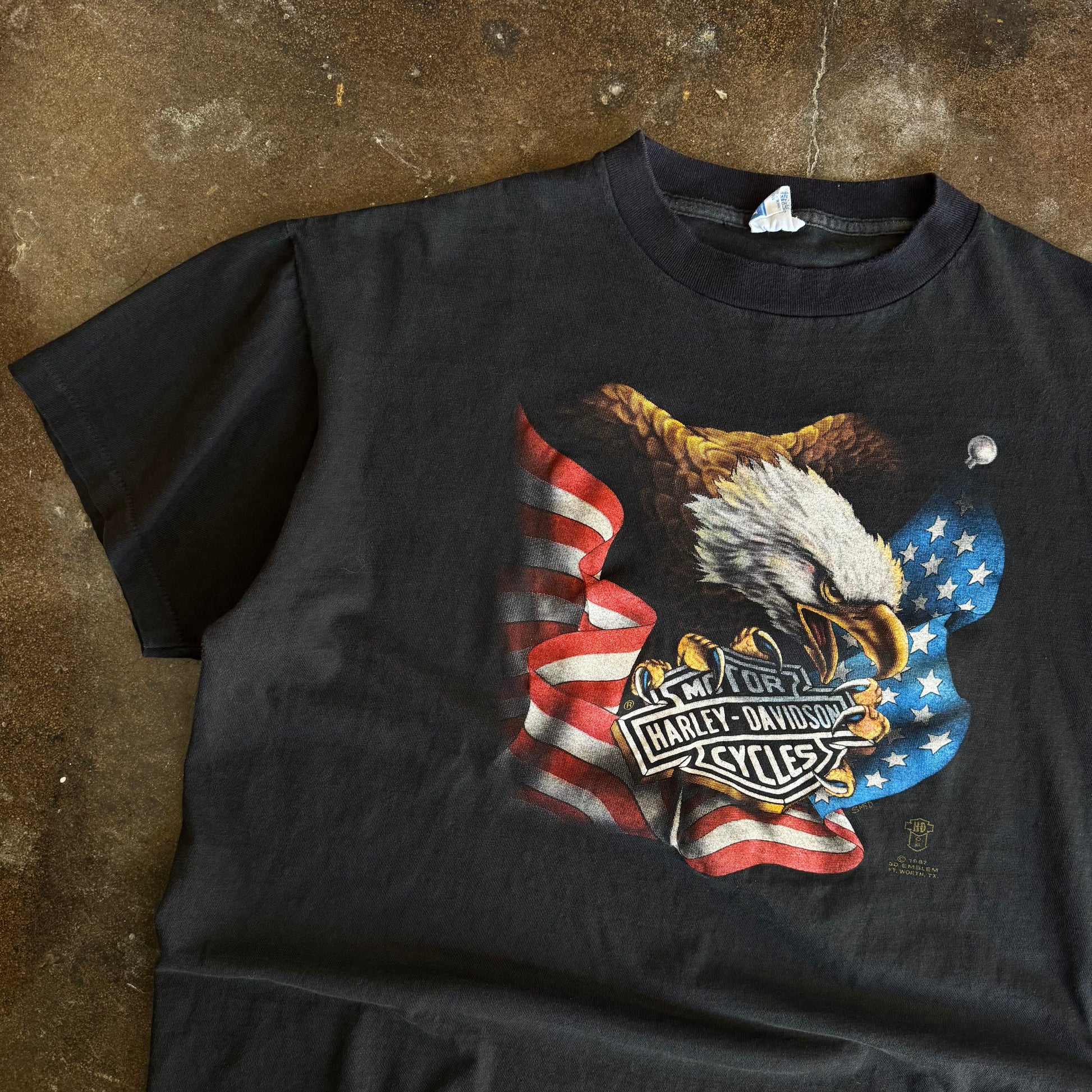 80’s 3D Emblem Eagle Cycle Jammer Tee (XL)