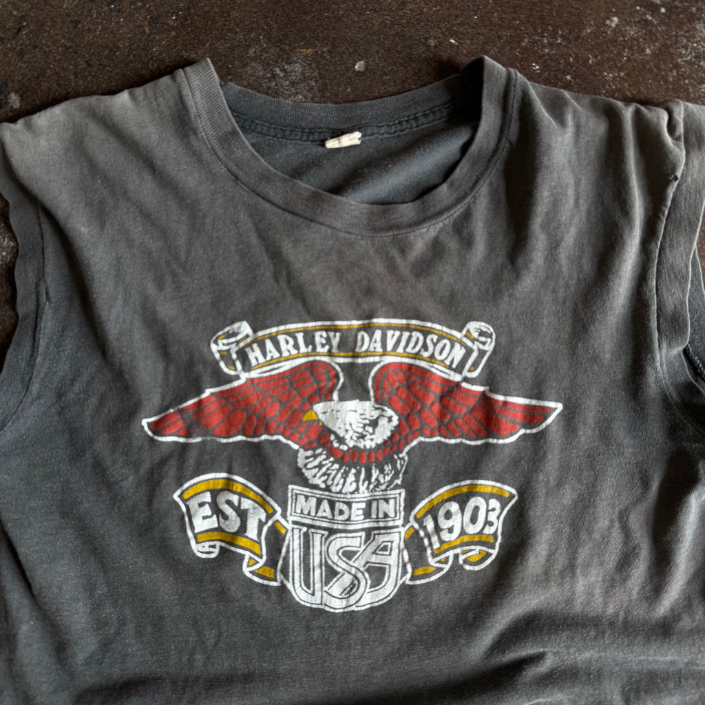 80’s Harley Established Eagle Sun Faded Tank Top (L)