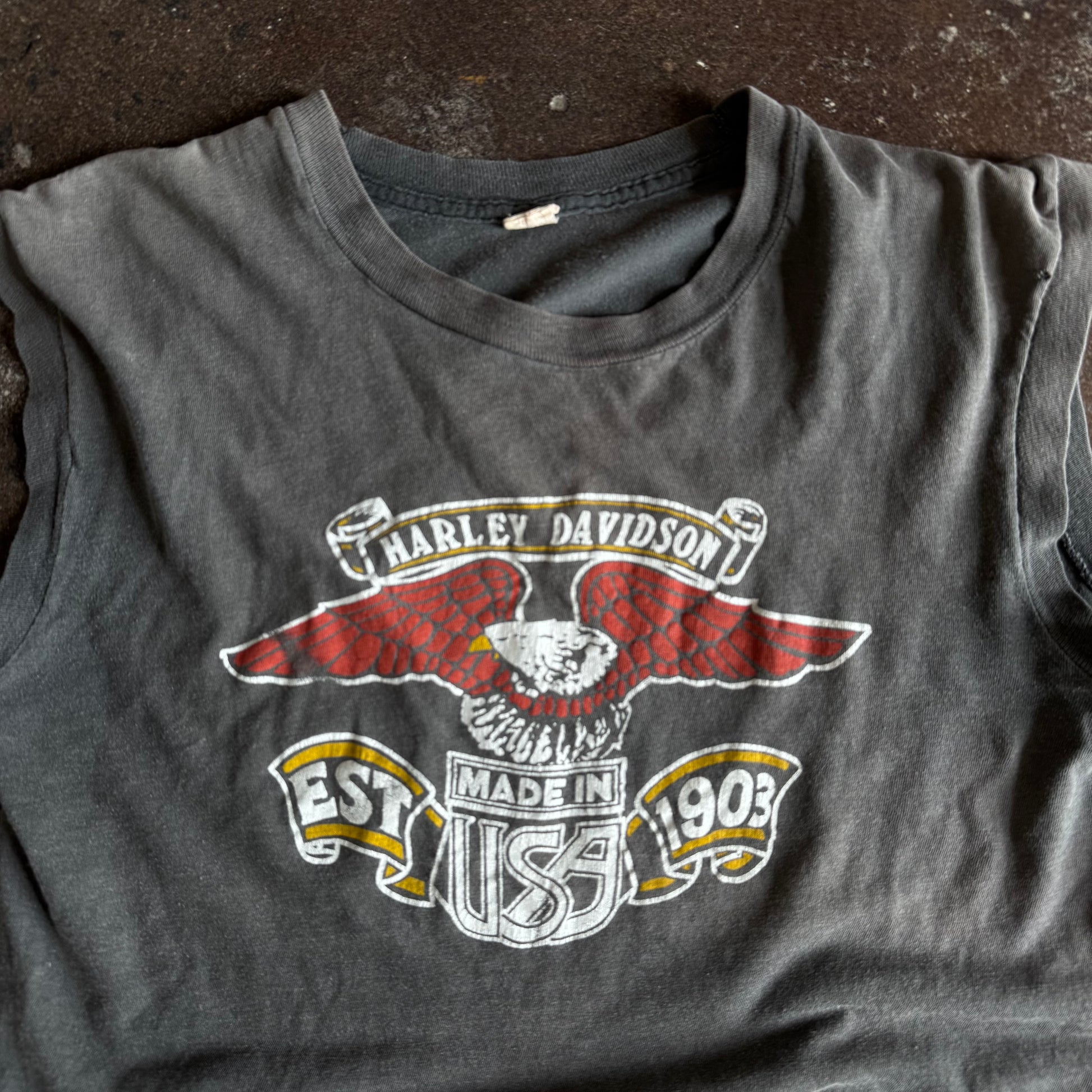 80’s Harley Established Eagle Sun Faded Tank Top (L)
