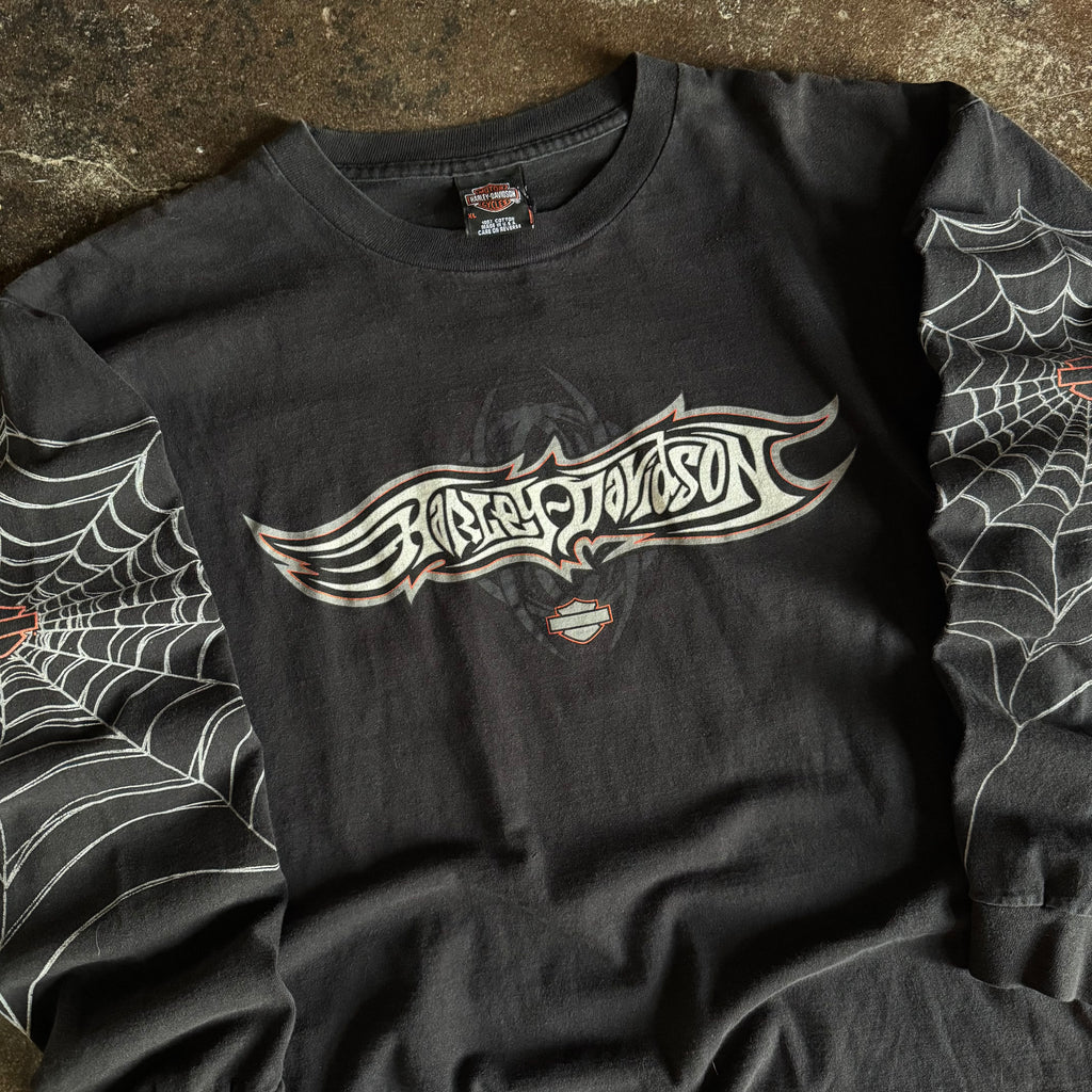 Y2K Harley Spiderweb Longsleeve Tee (XL)