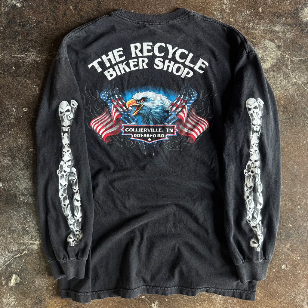 Y2K Recycle Bike Shop Skeleton Bone Longsleeve (XL)