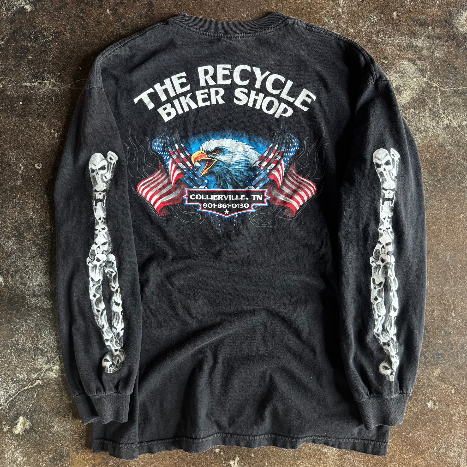 Y2K Recycle Bike Shop Skeleton Bone Longsleeve (XL)