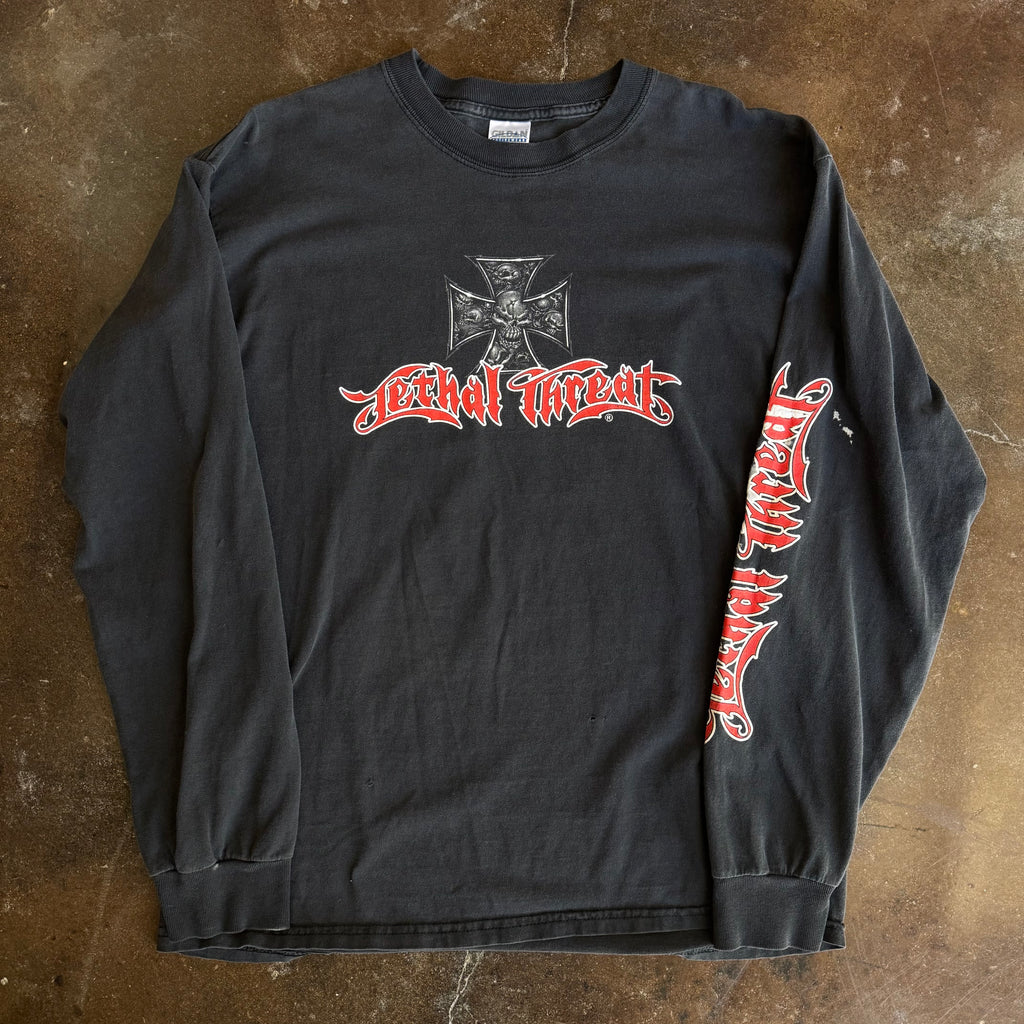 Y2K Lethal Threat Skull Cross Longsleeve (L)