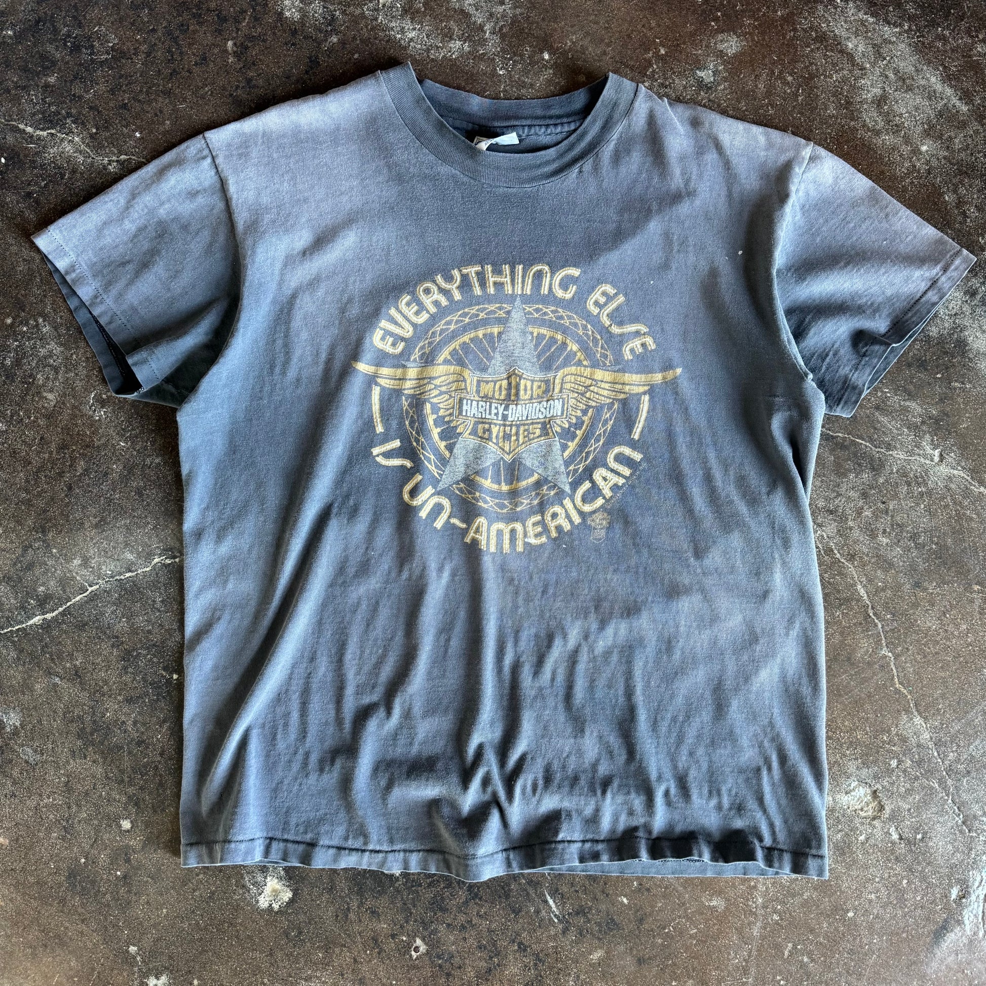 80’s Sun Faded Harley Everything Else Un-American Tee (XL)