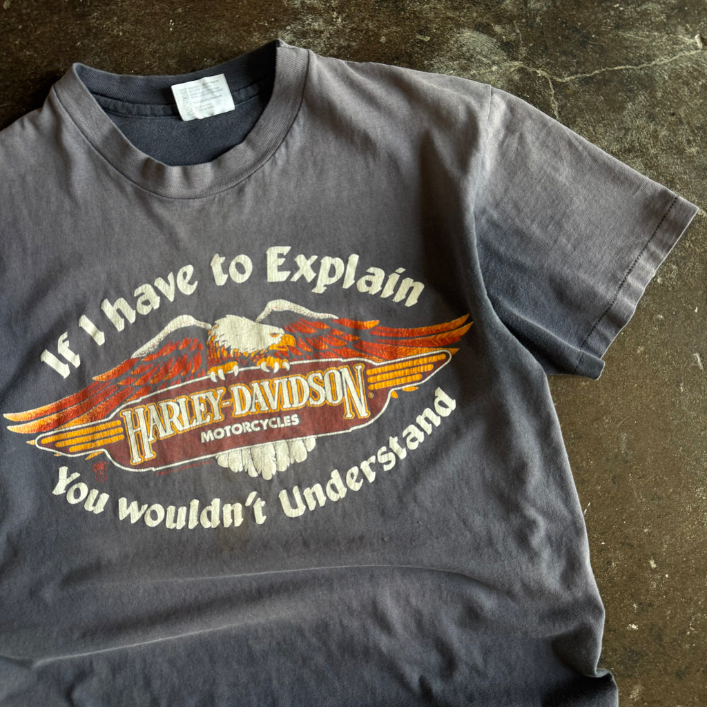 80’s Harley “If I Have To Explain” Sun Faded Tee (L)