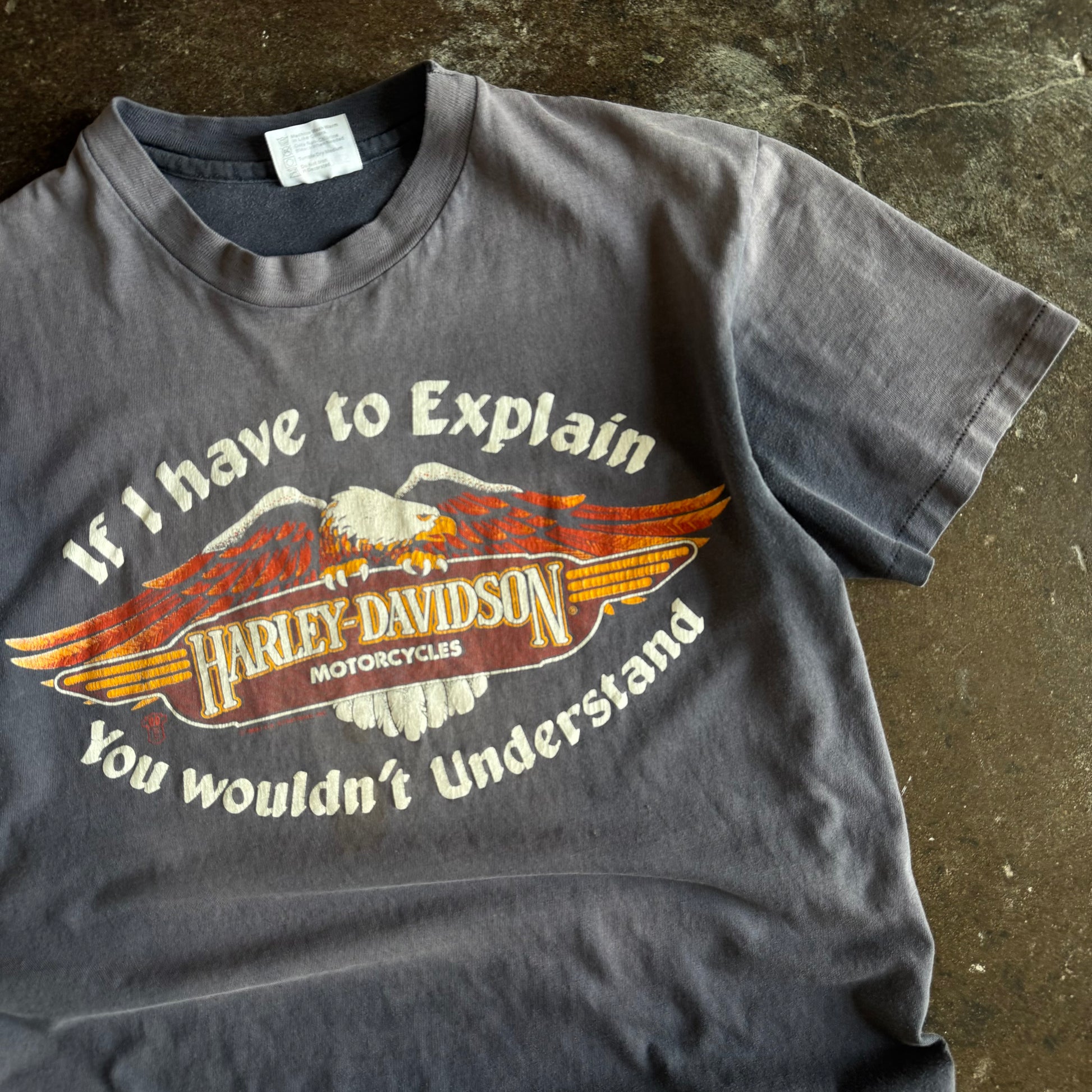 80’s Harley “If I Have To Explain” Sun Faded Tee (L)