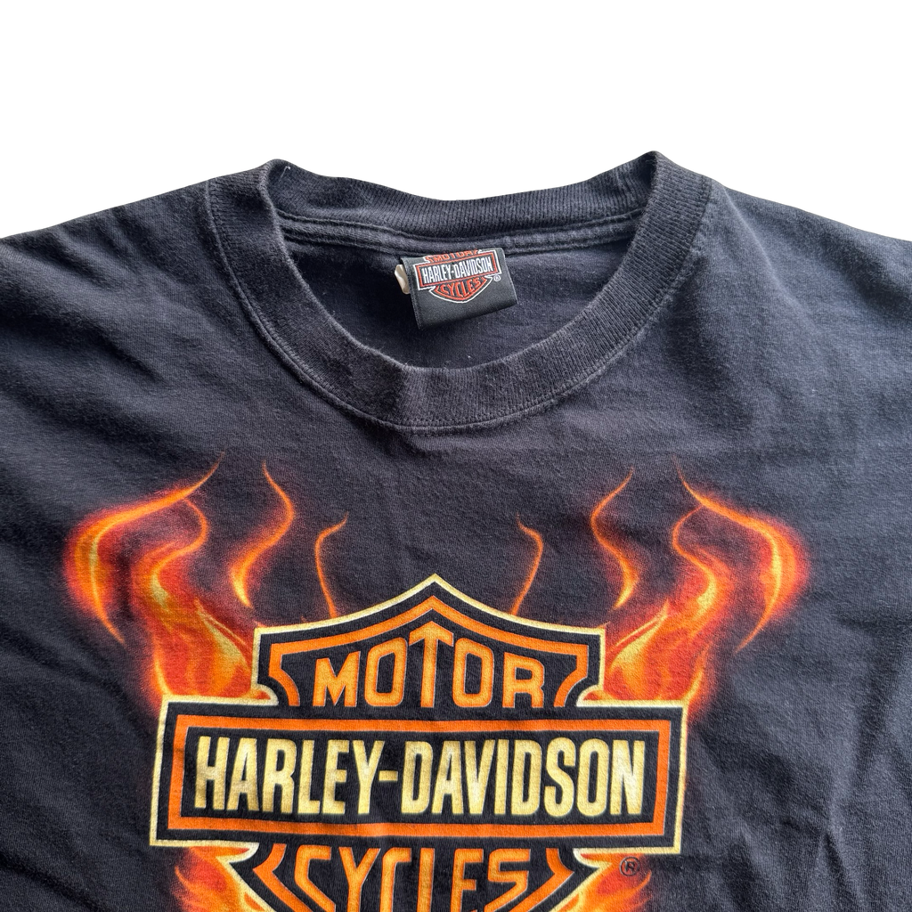 Y2K Harley Flame Emblem Longsleeve Tee Size XL