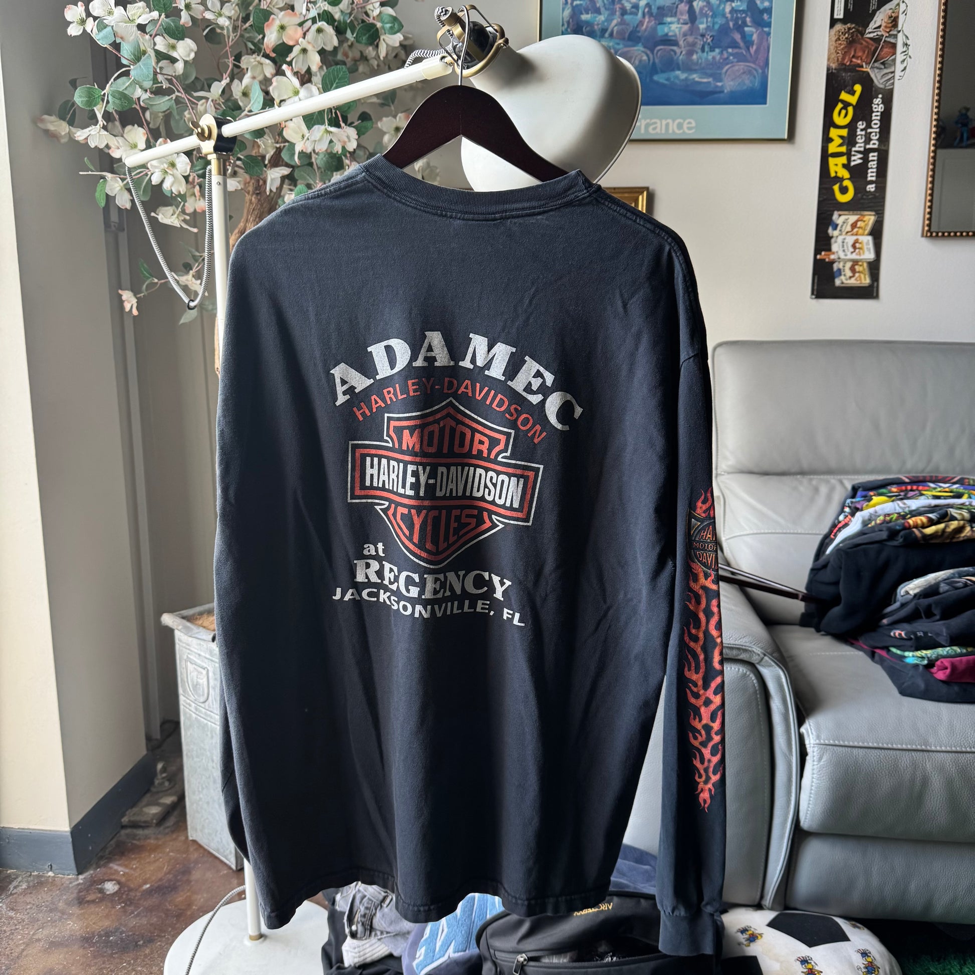 90’s Harley Davidson Flame Emblem Longsleeve Tee Size XL