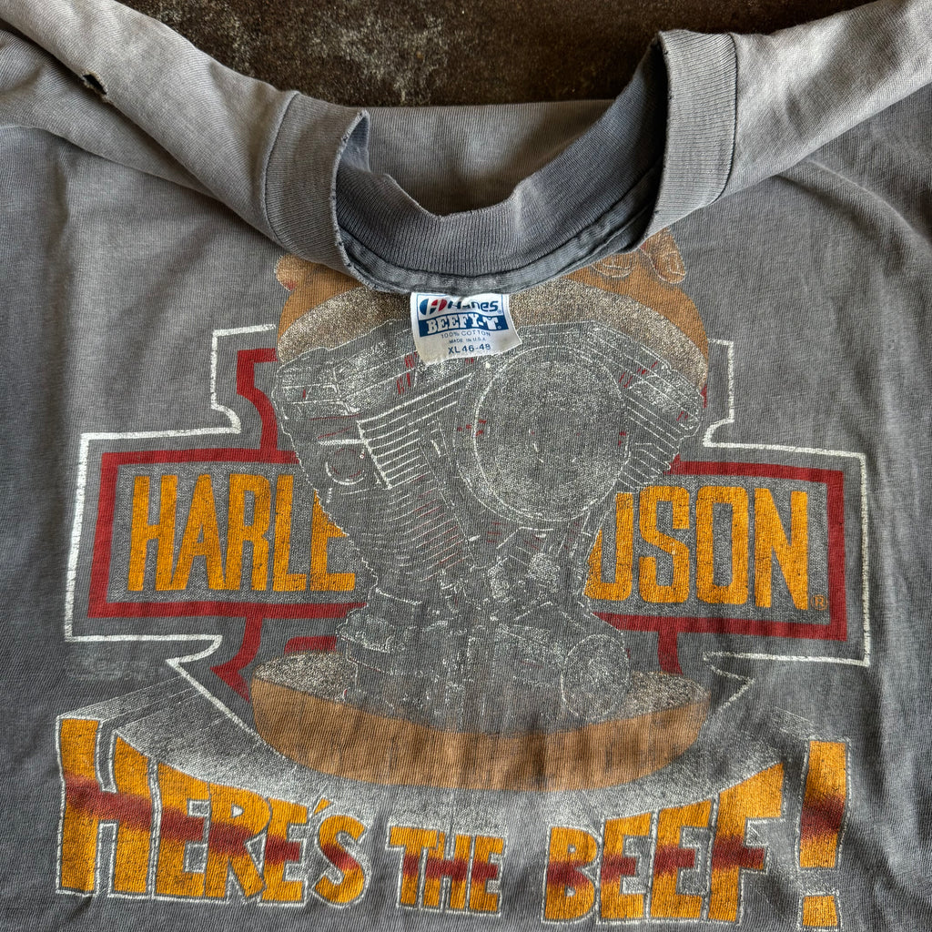 80’s Harley “Here’s the Beef” Sun Faded Tee (XL)