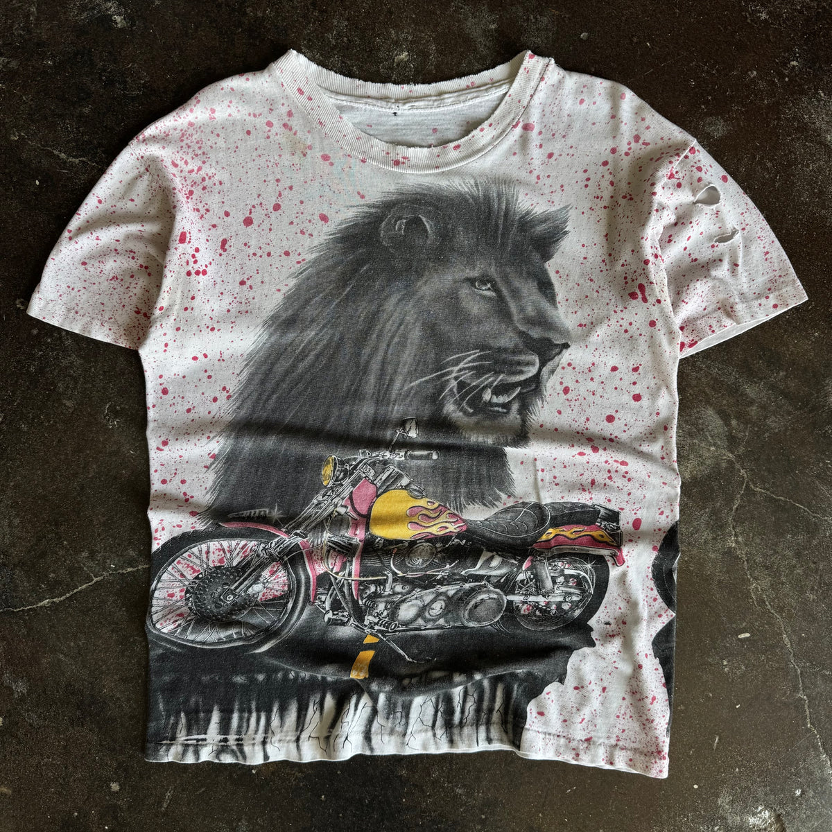 90’s Flame Biker AOP Lion Tee (L)