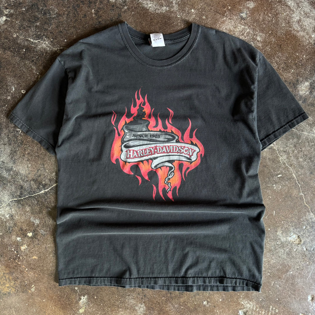 Y2K Harley Flaming Banner Ohio Tee (XL)