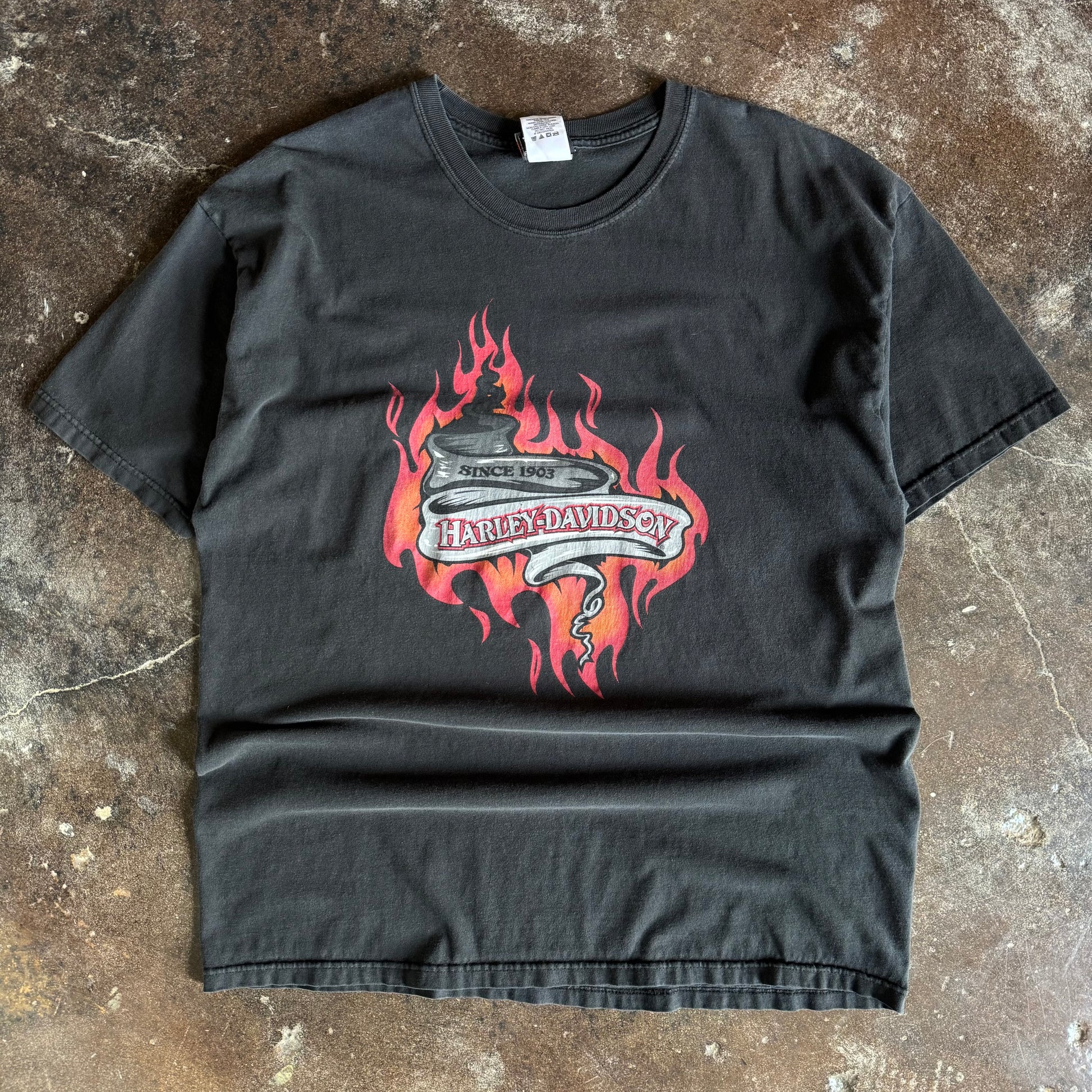 Y2K Harley Flaming Banner Ohio Tee (XL)