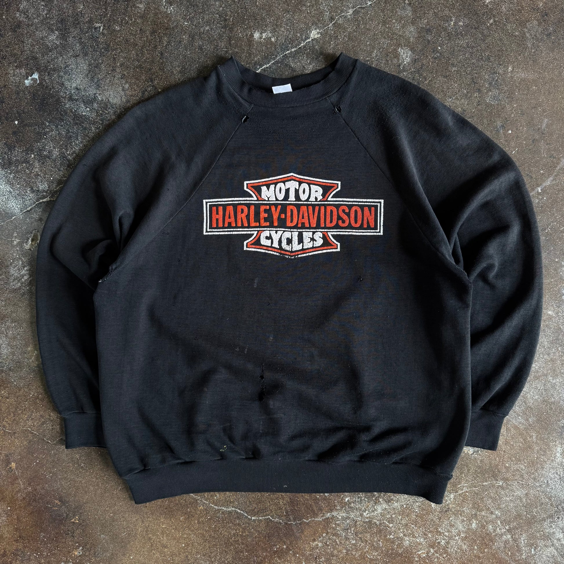 80’s Harley Davidson Emblem Distressed Crewneck (XL)