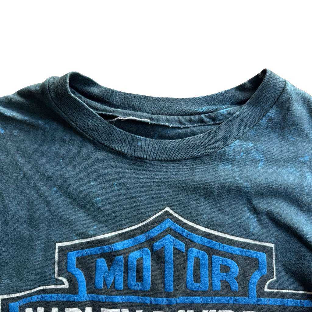 90’s Harley Blue Shield Acid Wash Tee Size L
