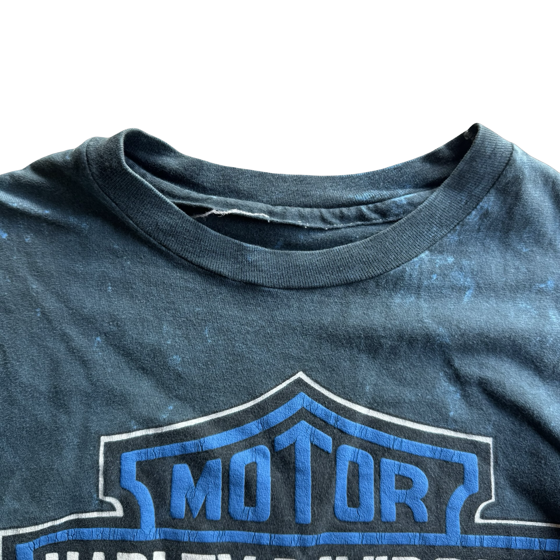 90’s Harley Blue Shield Acid Wash Tee Size L