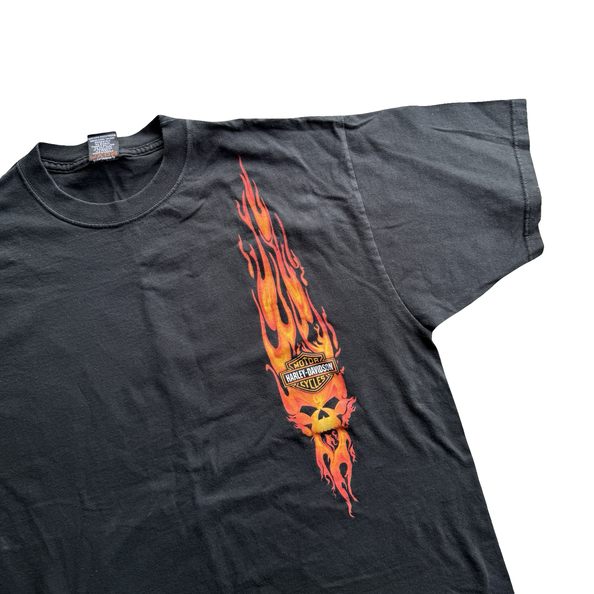 Y2K Harley Flame Logo Casual Tee Size XL