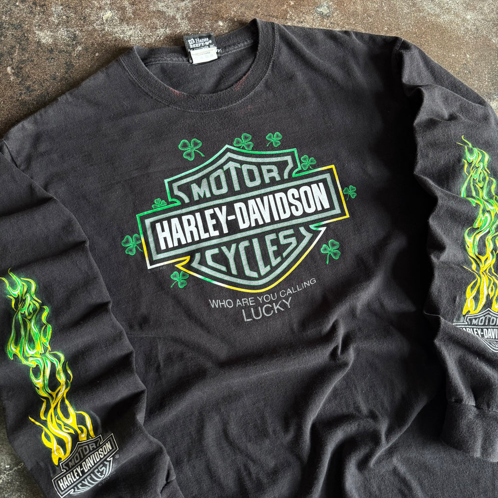 Y2K Harley Clover Leprechaun Longsleeve Tee (L)