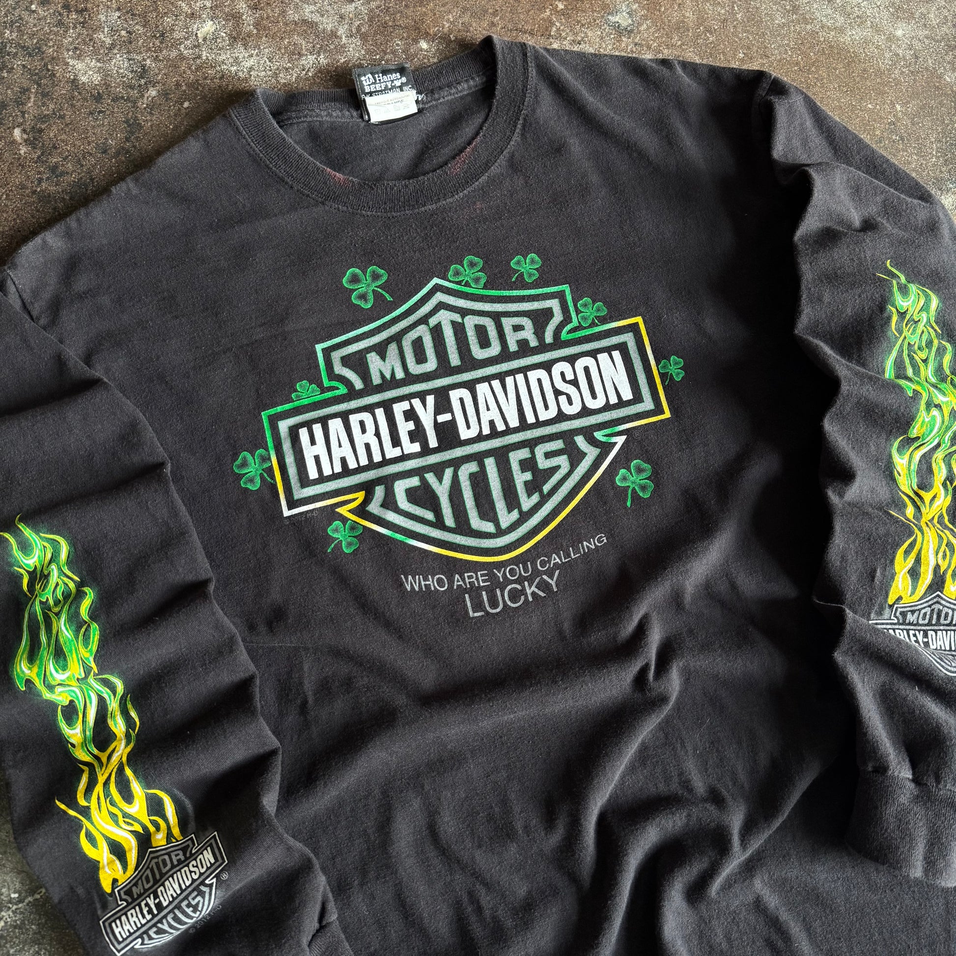 Y2K Harley Clover Leprechaun Longsleeve Tee (L)