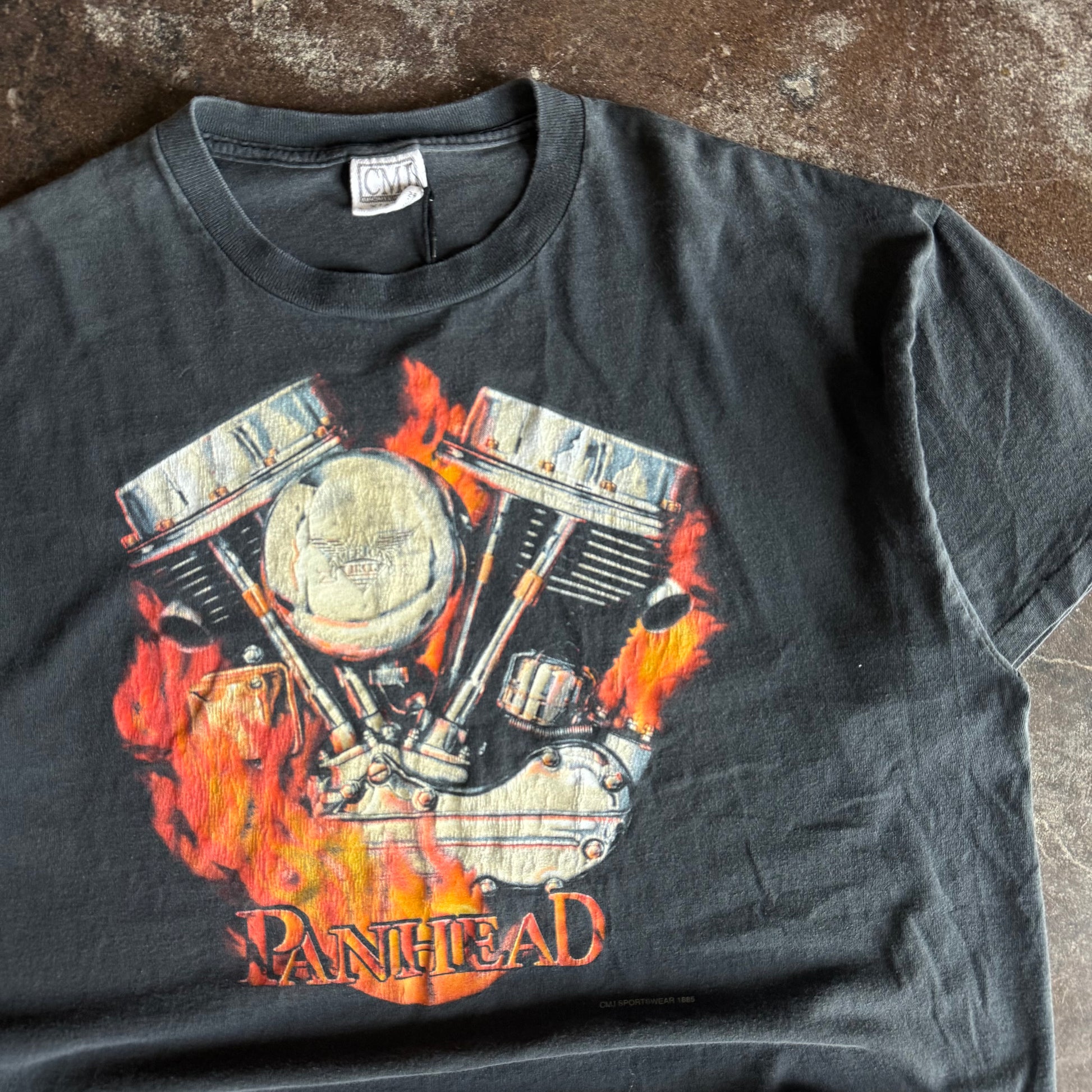 90’s Panhead Flaming Engine Biker Tee (XL)