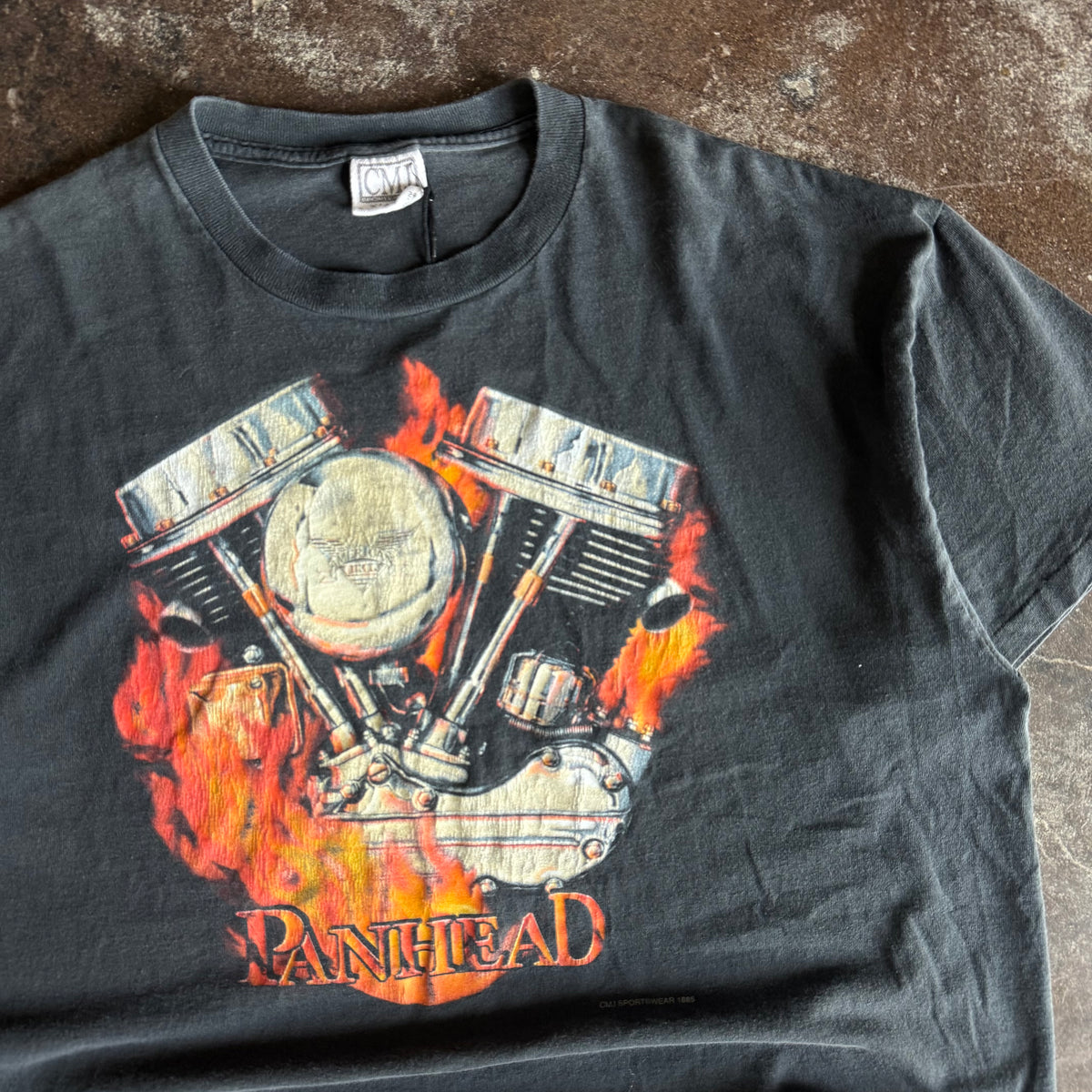 90’s Panhead Flaming Engine Biker Tee (XL)