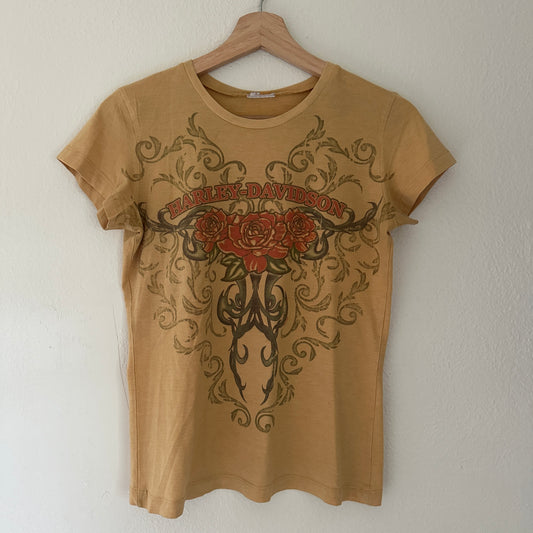 Y2K Women’s Harley Yellow Roses Tee Size S