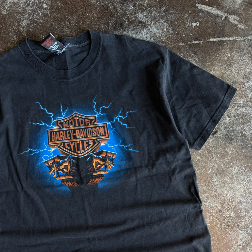 Y2K Harley Lightning Emblem Tee (L)