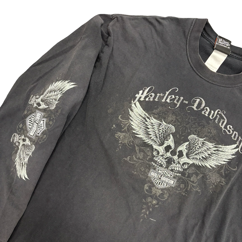 Y2K Harley Winged Skull Longsleeve Tee Size XL