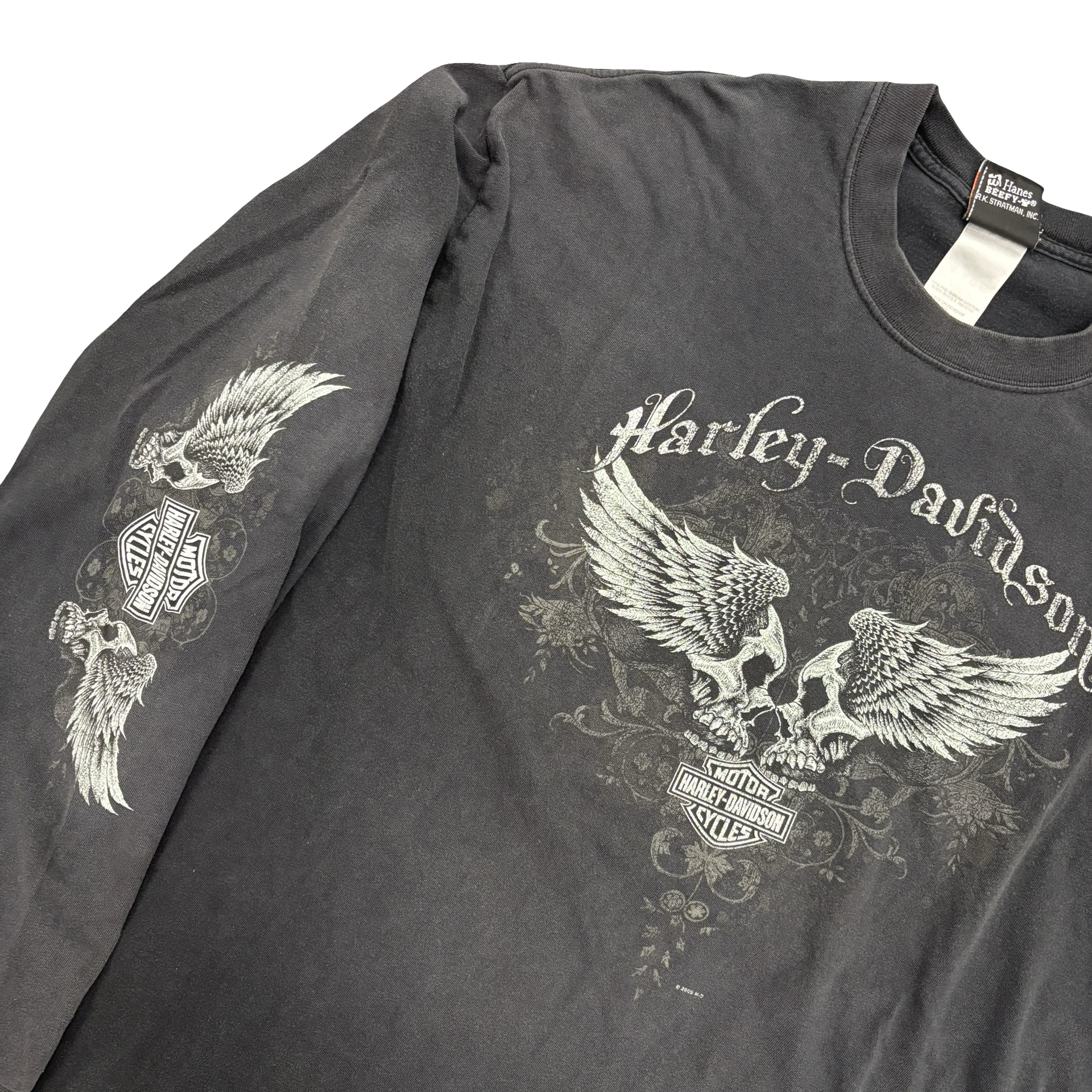 Y2K Harley Winged Skull Longsleeve Tee Size XL