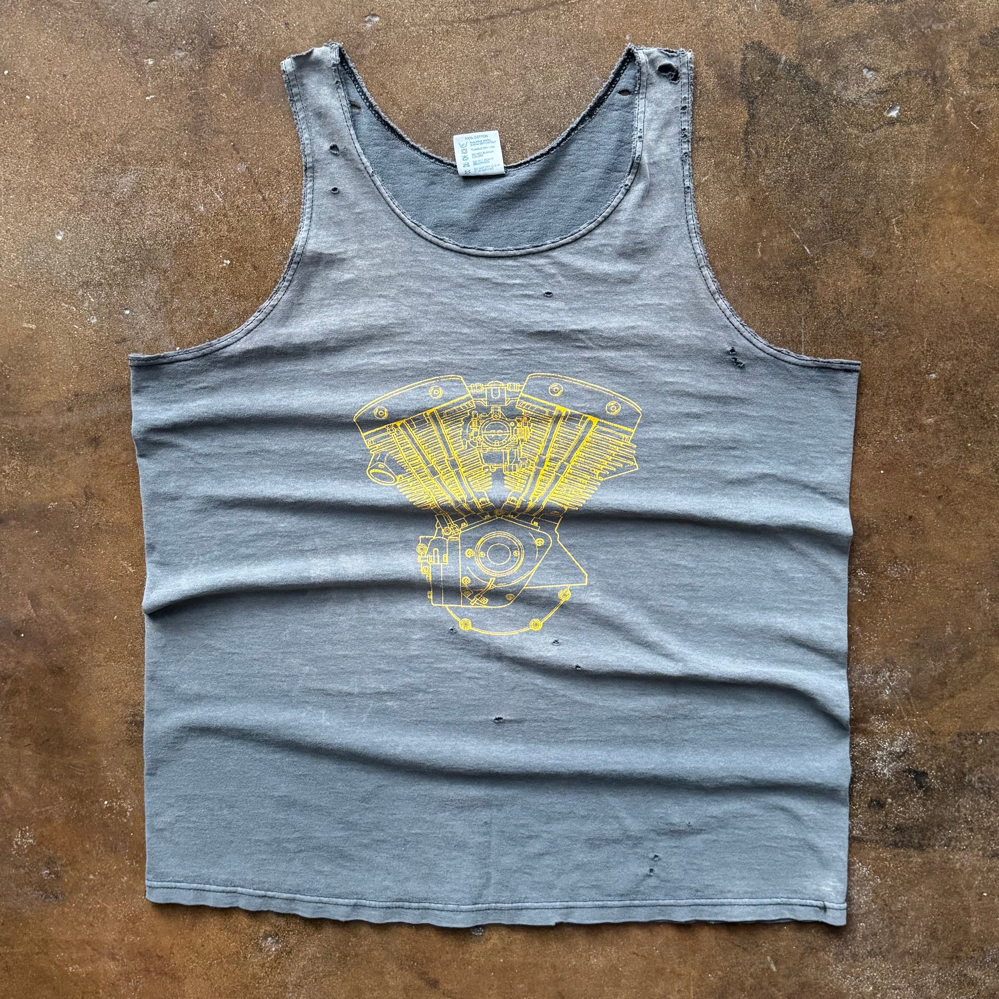 90’s Motorcycle Engine Sun Faded Tank Top (L)
