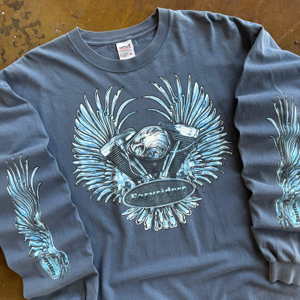 ‘03 Easyriders Blue Eagle Wing Longsleeve Tee (XL)