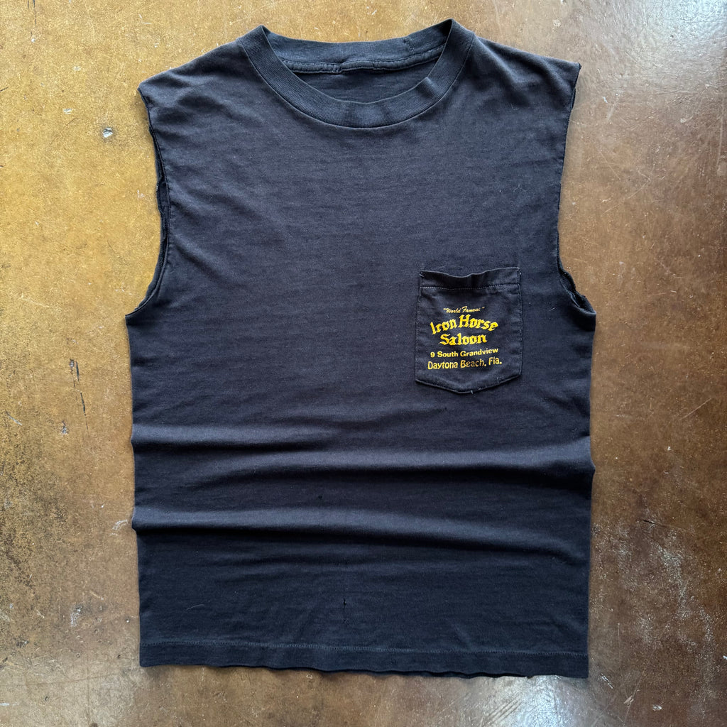 80’s Iron Horse Saloon Chopped Pocket Tee (L)