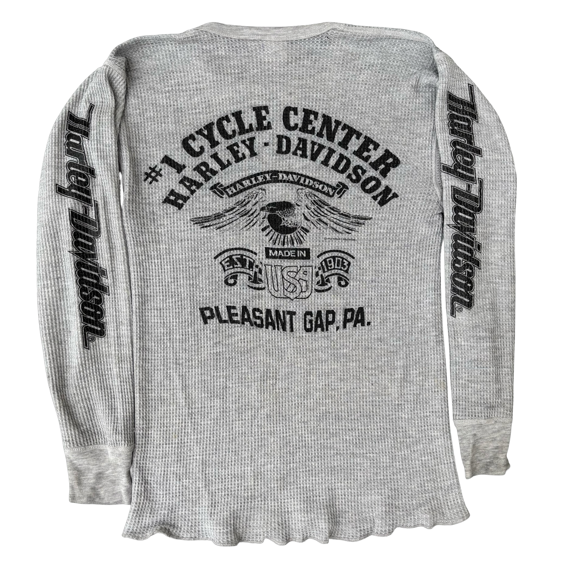 80’s Harley Milwaukee Iron Pleasant Gap Thermal Tee Size XL