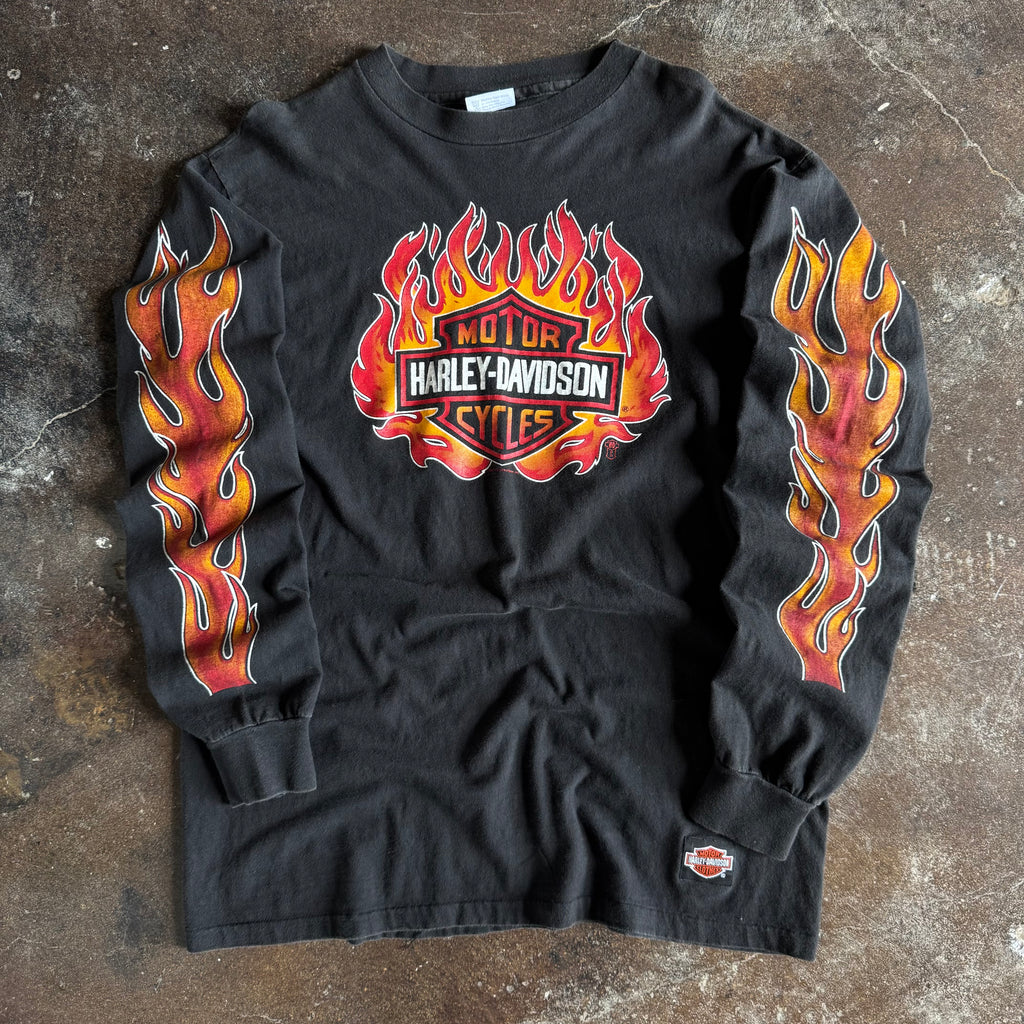 80’s Harley Flame Ball Double Flame Longsleeve (XL)