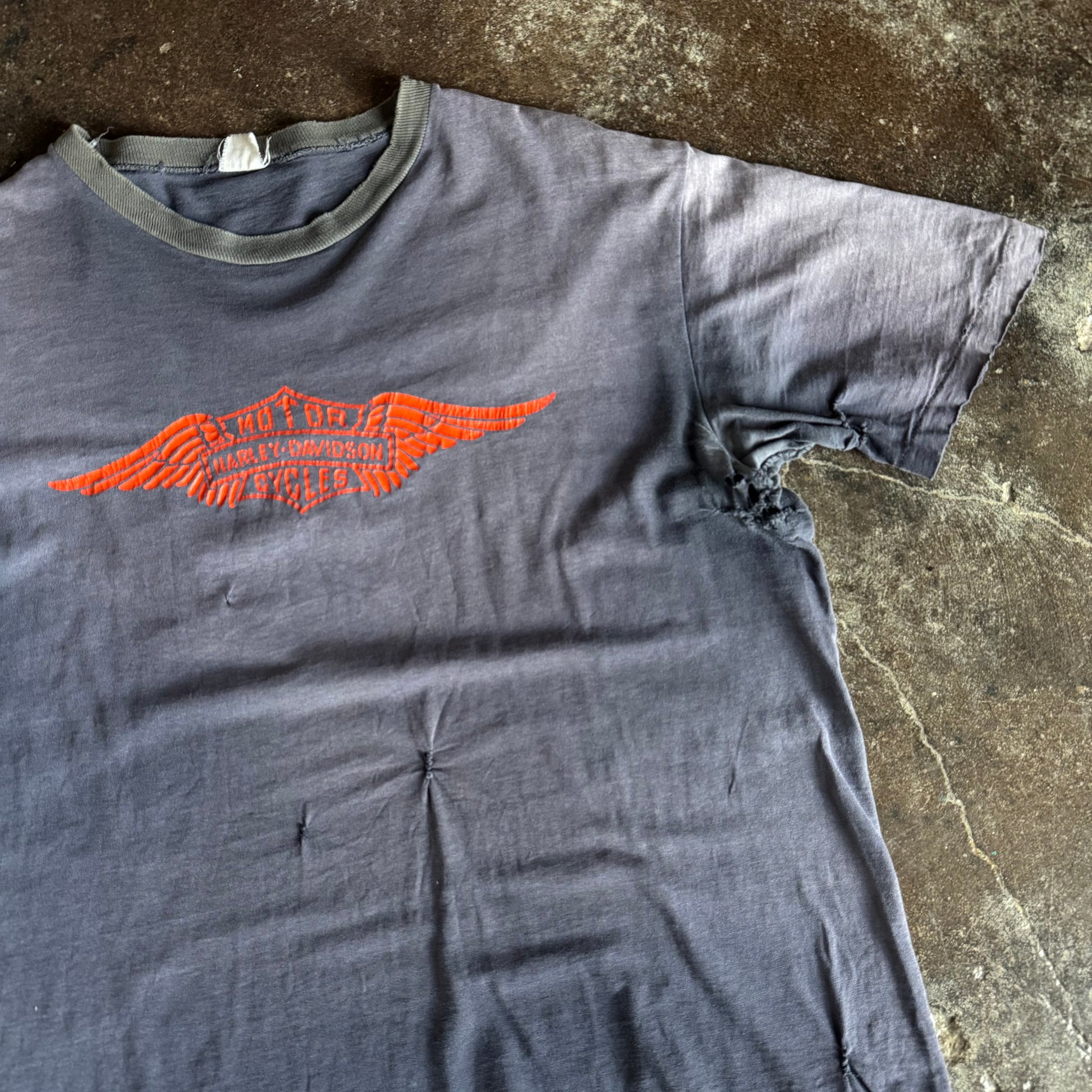 70’s Harley Wing Emblem Sun Faded Tee (L)