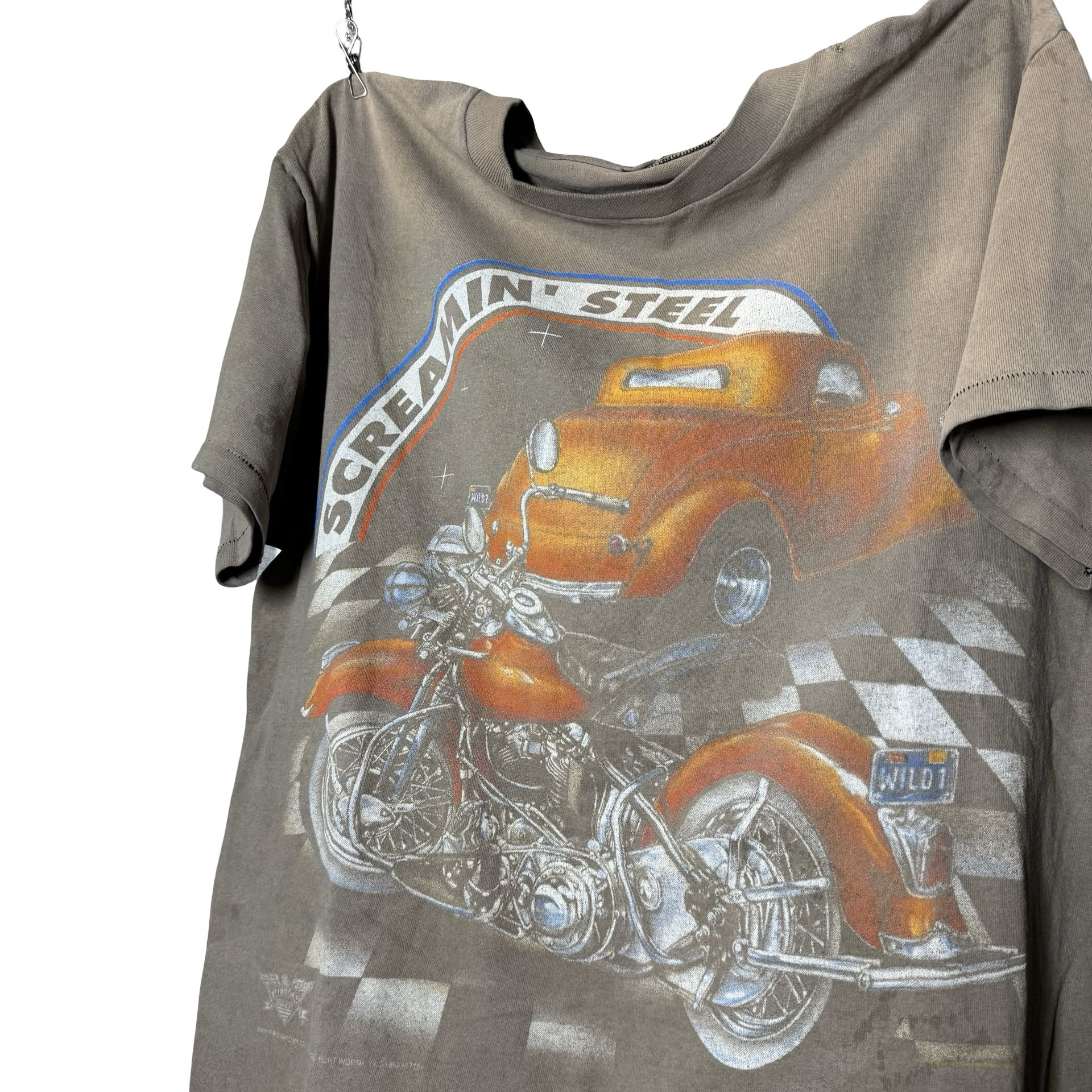 90’s American Biker Sun Faded “Screamin’ Steel” Tee Size L