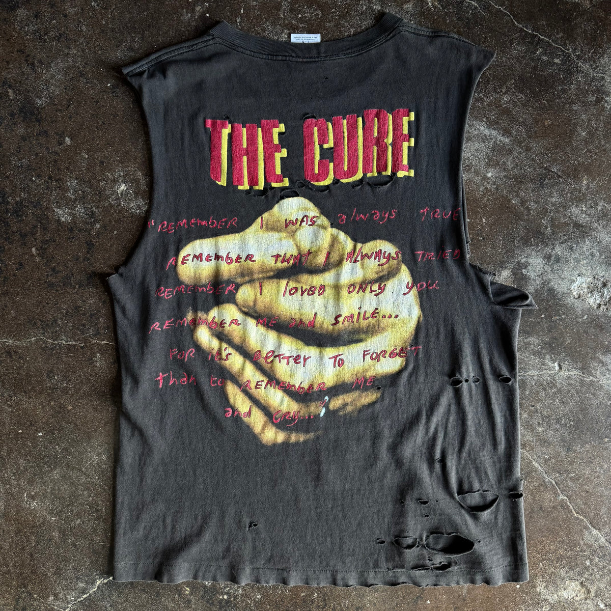 90’s The Cure Thrashed Cutoff Band Tee (L)