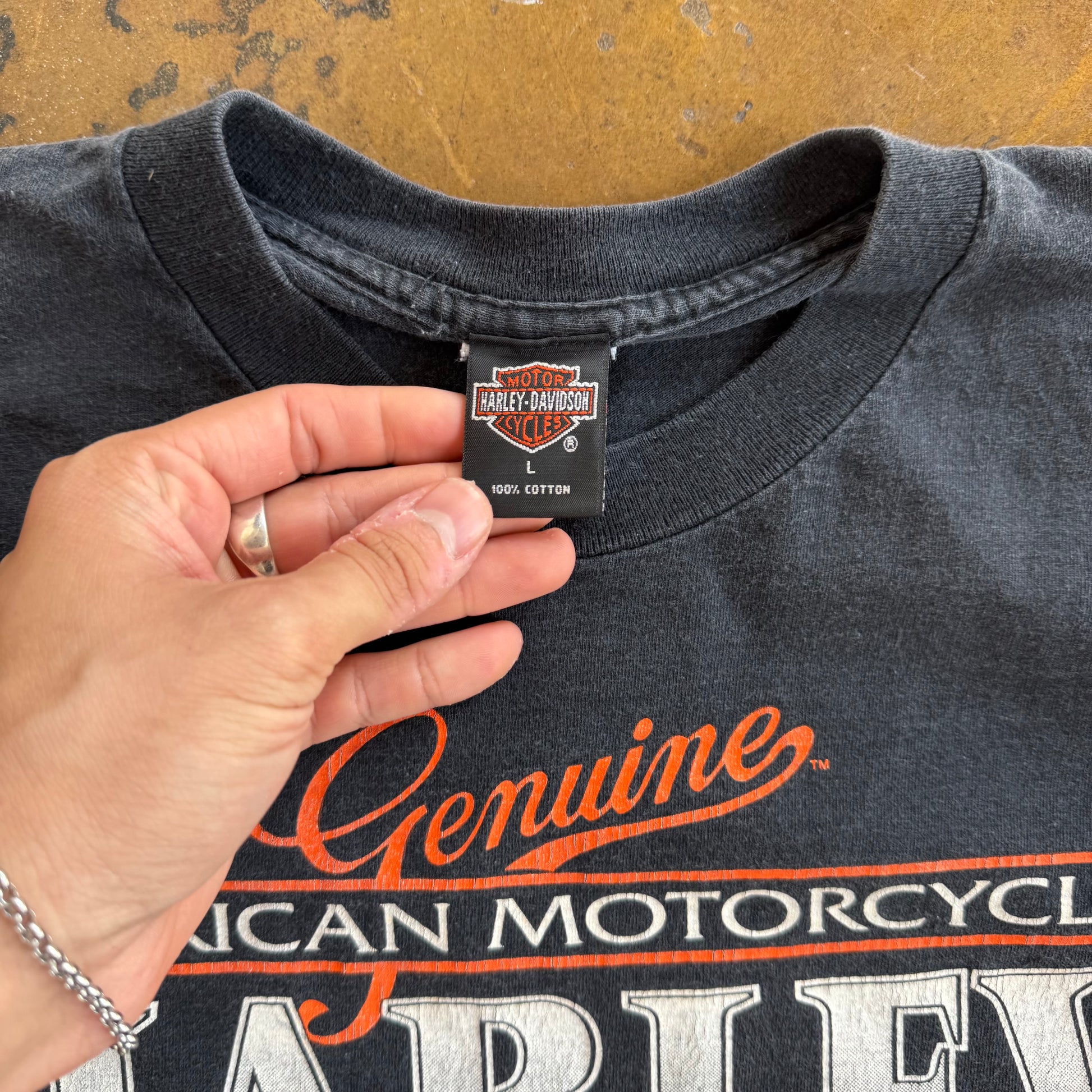 90’s Harley Davidson Genuine Spellout Tee (L)