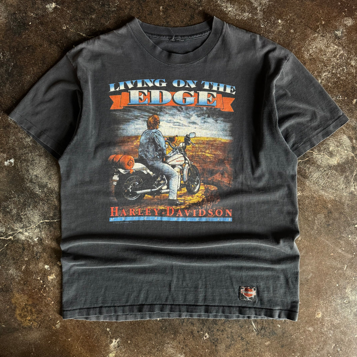 90’s Harley On the Edge Sun Faded Tee (XL)