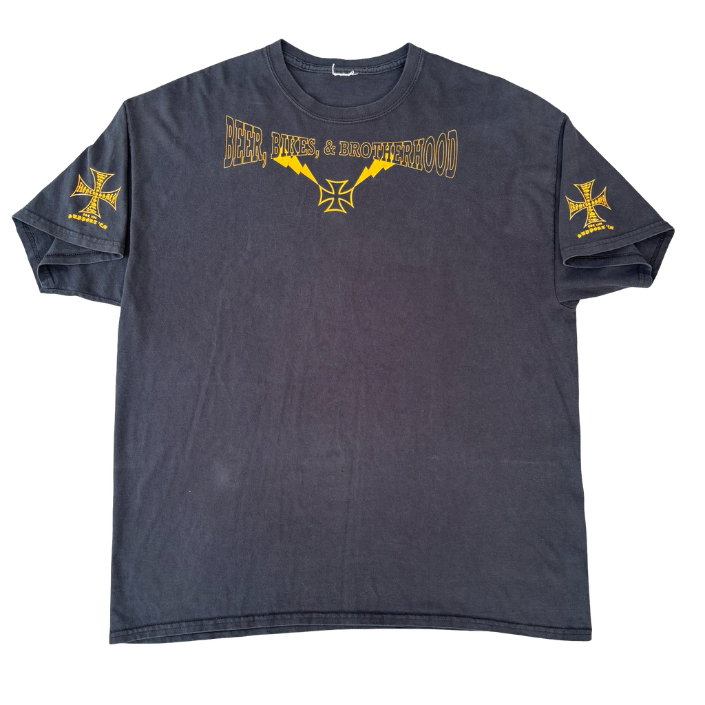 Y2K Beer Bike Brotherhood Cross Tee Size XL