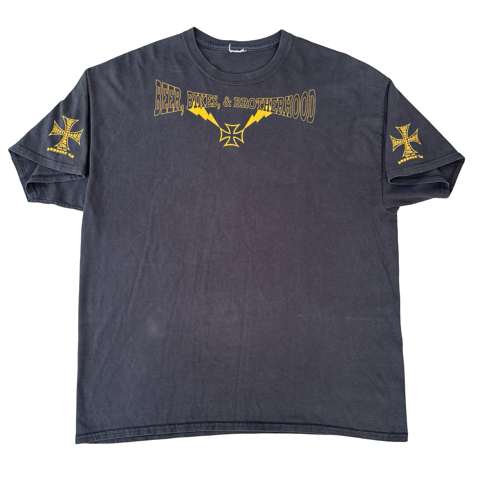 Y2K Beer Bike Brotherhood Cross Tee Size XL
