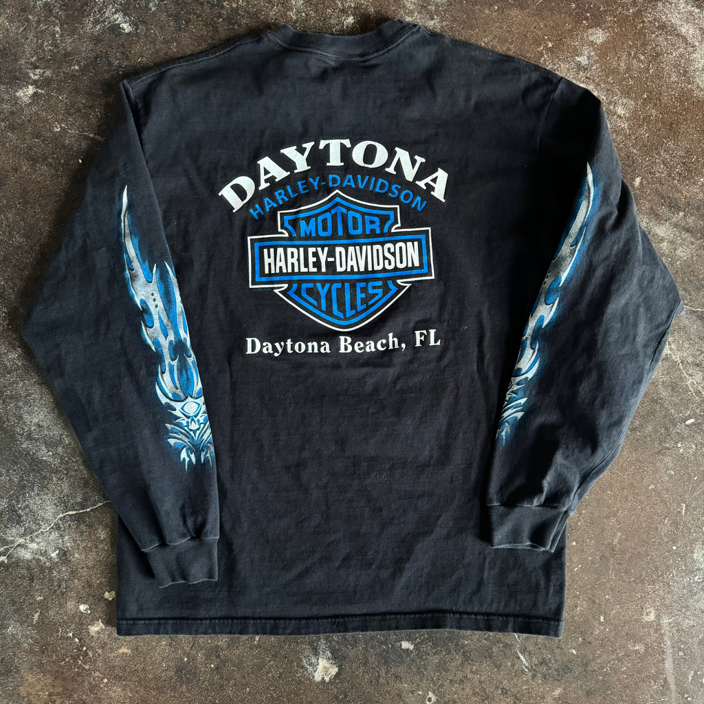 Y2K Harley Flaming Razors Daytona Longsleeve (L)
