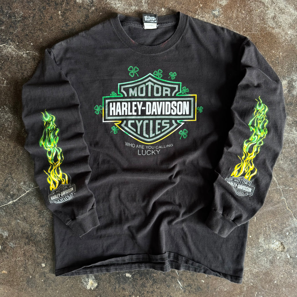 Y2K Harley Clover Leprechaun Longsleeve Tee (L)