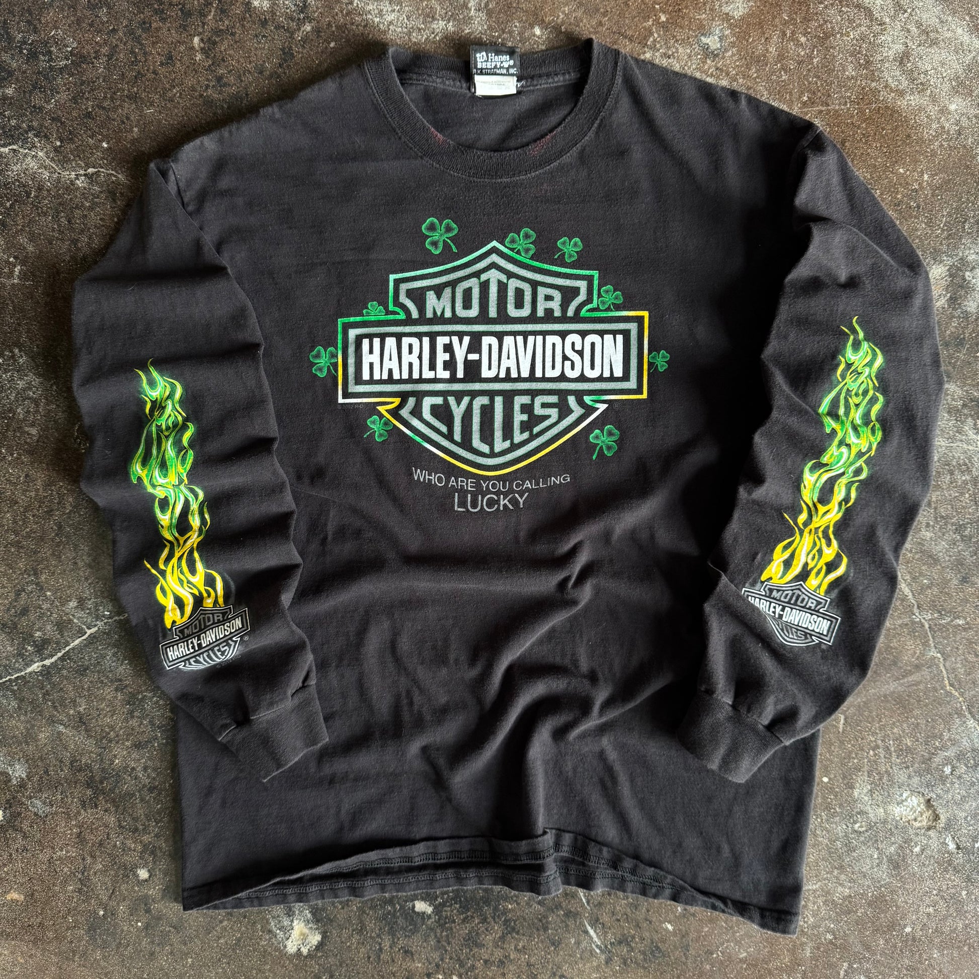 Y2K Harley Clover Leprechaun Longsleeve Tee (L)